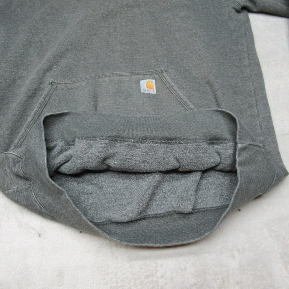 Carhartt‎ Hoodie Mens Medium Gray Loose Fit Midweight Pullover K121 026 LOGO